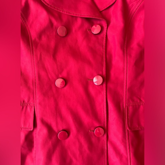 Women's Donatella Double Breasted Ruffle Hem Coat Red Size XL - Picture 5 of 14